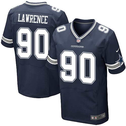 Men's Elite Demarcus Lawrence Nike Jersey Navy Blue Home - #90 NFL Dallas Cowboys